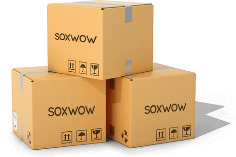 logo socks in cardboard boxe