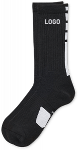 black custom elite socks with brand logo