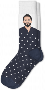 Weave custom face socks sample