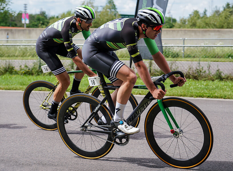 Cycling race athletes wearing socks