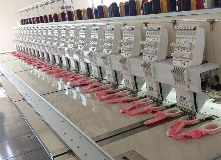 Embroidery socks production line with embroidery machine