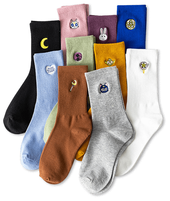 Samples of custom logo embroidered socks