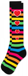 Stripes custom knee high socks with love
