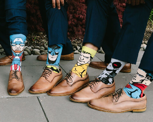 funny wedding custom groomsmen socks