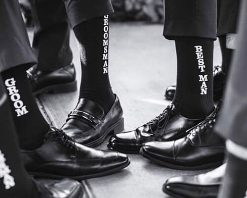 wedding groomsmen socks black