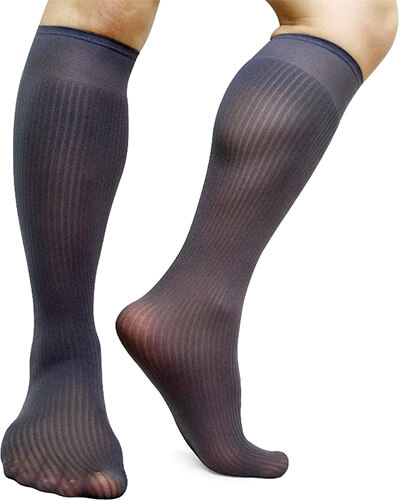 Men knee silk socks